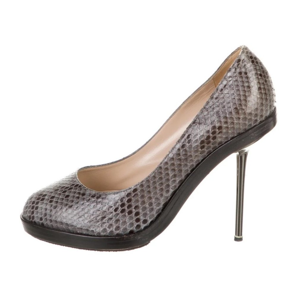 grey python and gunmetal nicholas kirkwood stilettos